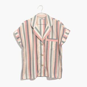 Madewell | Bedtime Pajama Top in Rainbow Stripe Size XXS